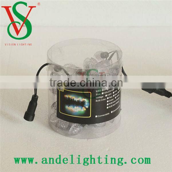 High quality Christmas ornament crystal LED ball string fairy light