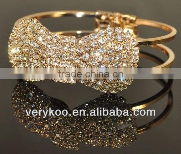 Rhinestone bow bracelet for girls,wholesale wedding accessoriesFCM-30028