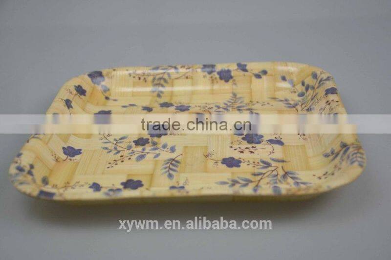 woven bamboo home basics serving tray with different decorative