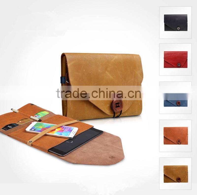Light holder multiple function leather card holder case for mobile phones and ipad