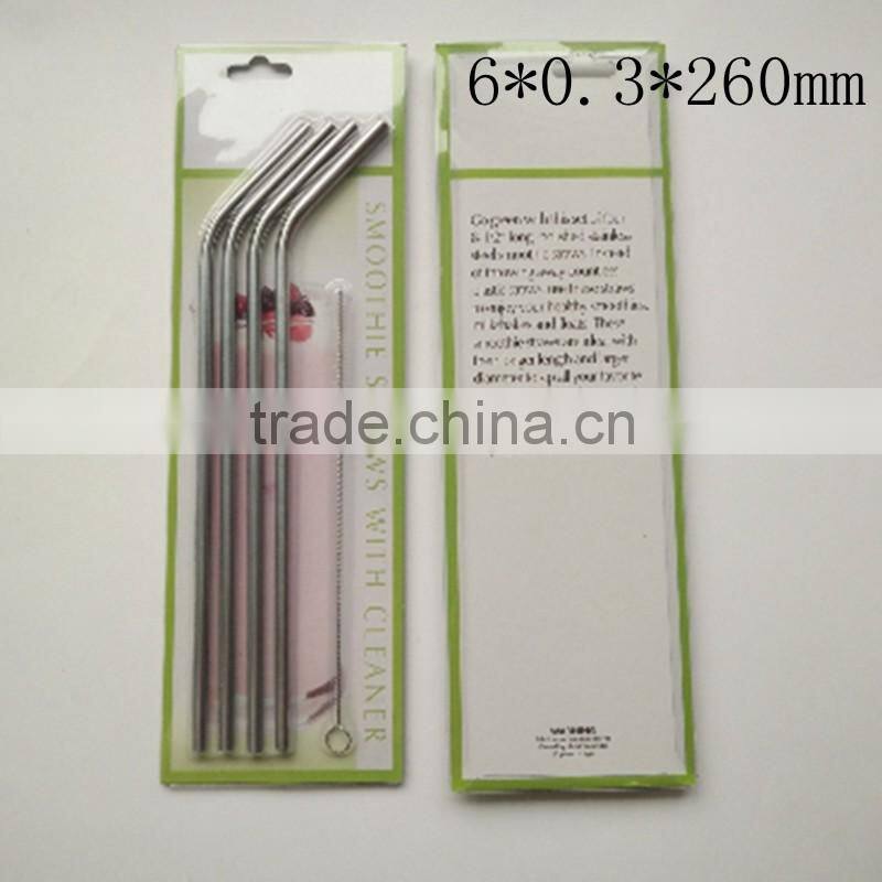304 Stainless Steel Drinking Straws and Cleaning Brushes 4+1 Set Eco Friendly Funny Drinking Straw