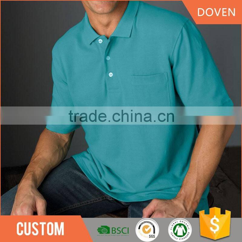 Wholesale custom men's pique short sleeve polo shirt