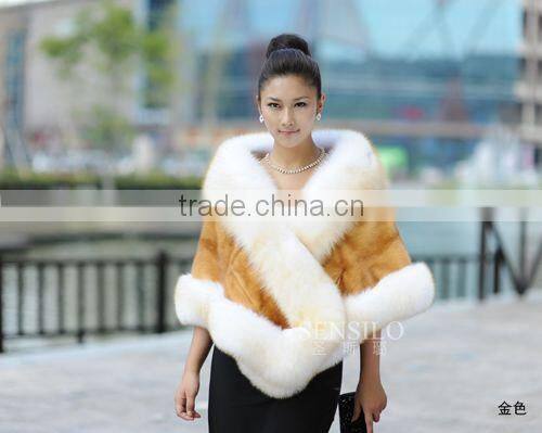 MK001 new style mink fur shawl