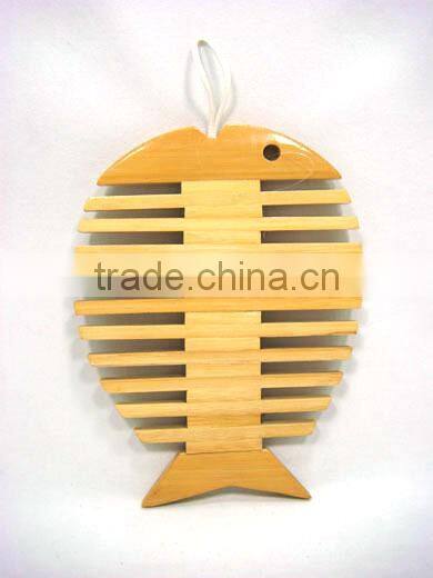 Fish-like Wood Pot Holder For One Dollar Item, Kitchenware
