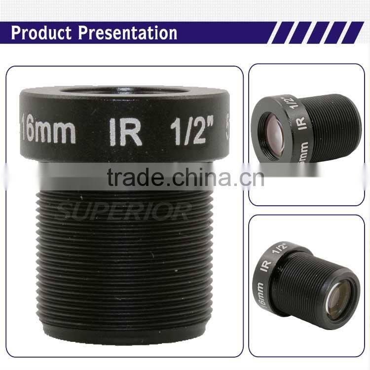 cn Superior hot sale 5MP fixed iris 1/2 inch f2.0 magapixel m12 16mm lens ccd camera