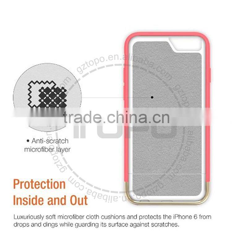 High Quality shell shockproof PC Bumper Frame cell phone dual color back cover skin case for iphone 6 6s plus