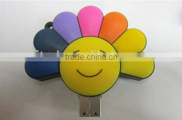 Customized logo 32GB Soft PVC colorful big flower shaped USB flash drive gift 100% real capacity usb flash disk memory USB 2.0