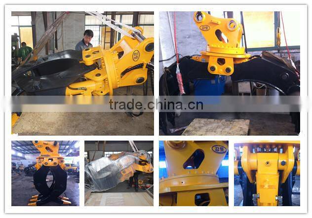 20T excavator 360 degree rotating gripper log grapple wood grapple