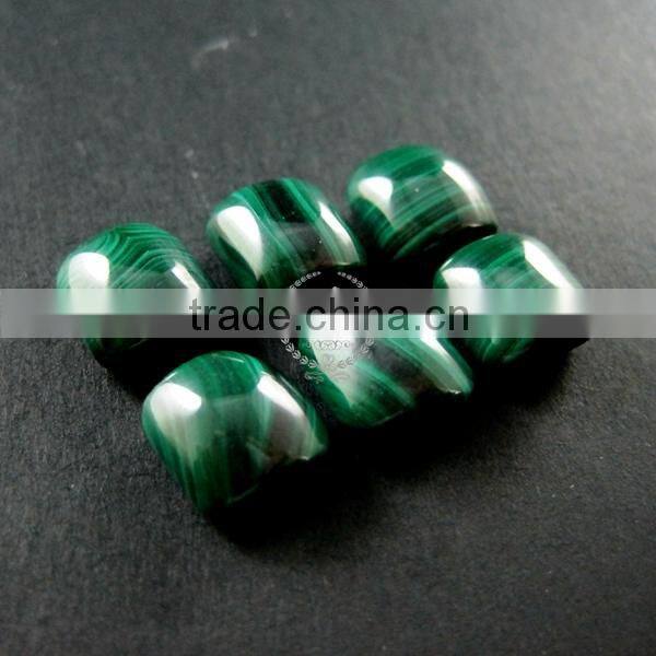 8x9mm thick square peacock green malachite cabochon DIY supplies findings 4140008