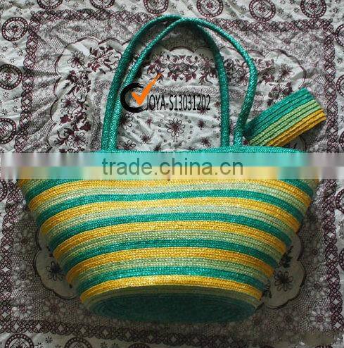 Natural straw beach bag seagrass bag