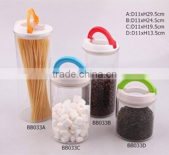 high borosilicate glass jar with plastic lid