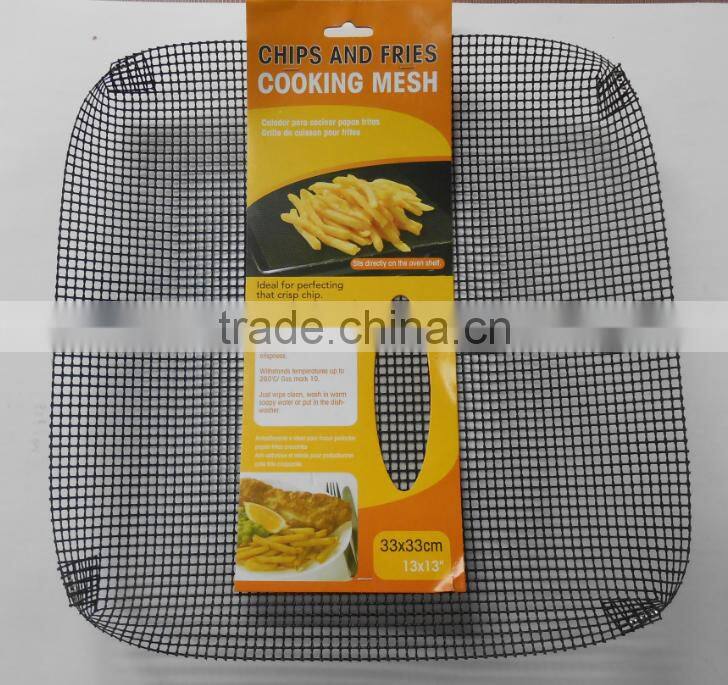PTFE fiberglass mesh tray, pizza baking tray, teflon oven wire mesh basket