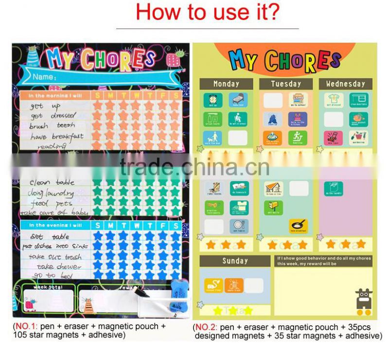 Magnetic Dry Erase Wall Sticker Printed Whiteboard Weekly Calendar 60 x 40 cm