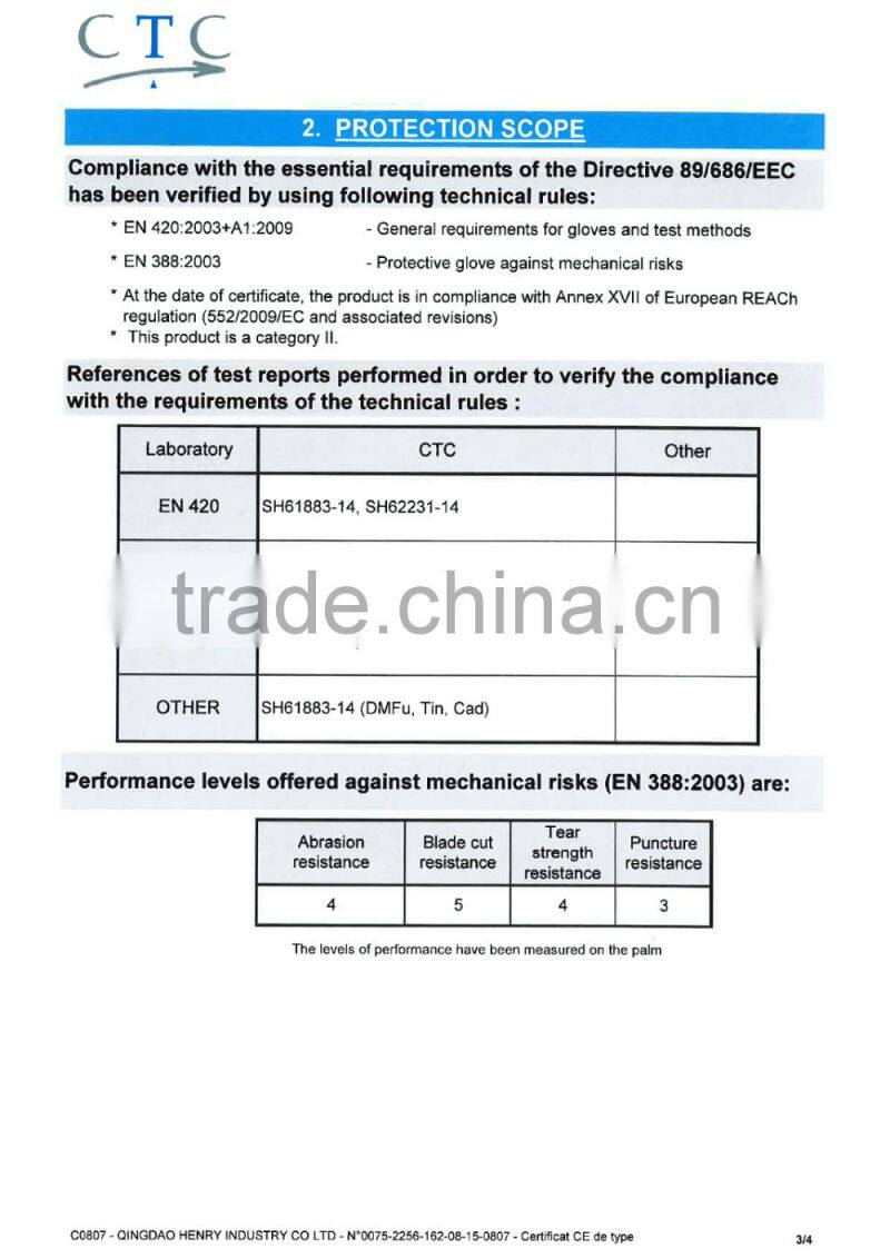cut resistant nitrile palm coated glove