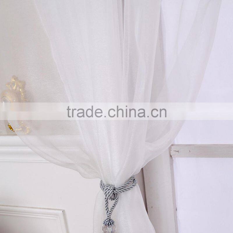 Hot Fully Stitched cheap Curtain Solid Sheer Voile Window curtain Panel Drapes 55"x84" White curtains