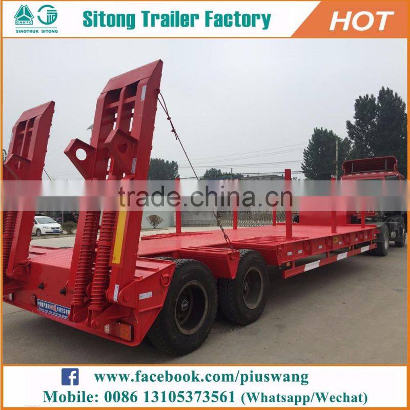Heavy Loading Capacity Lowbed Semi Trailer For Construction Machinery Gooseneck Low Bed Trailers