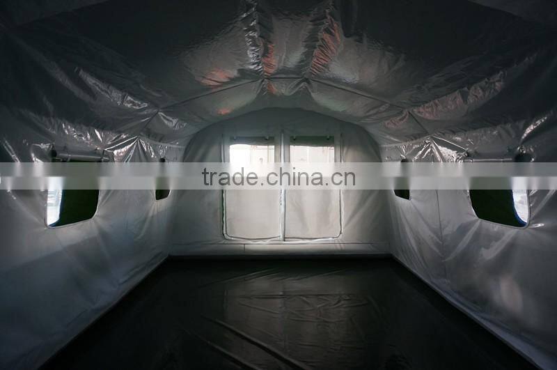 Easy setup big inflatable army tent with strong waterproof and windproof