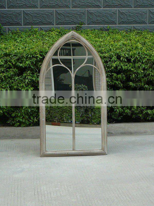 Wrought iron Rusty style frame garden mirrors outdoor using