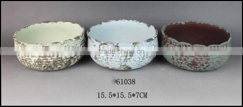 green glazed stoneware flower pot