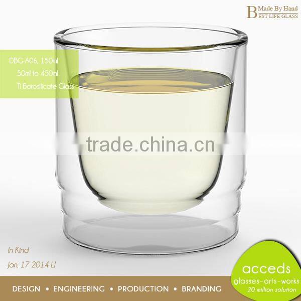 Hand Made Pyrex Cup Fancy Drinking Glass