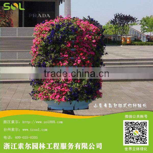 2015 New arc shaped plastic lamp post planters