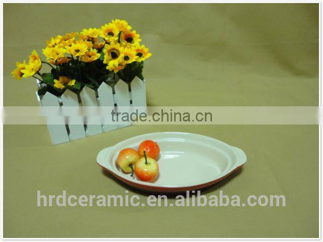 2014 Hot Sale home use porcelain round ceramic cake bakeware