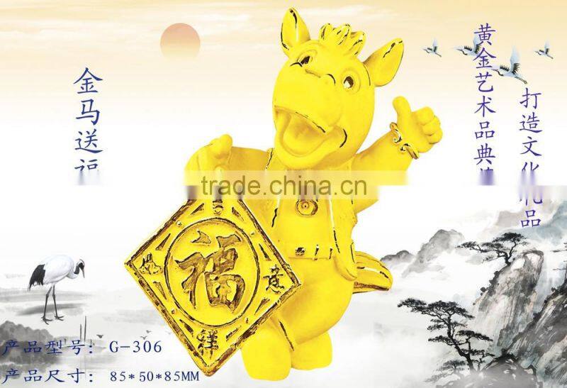 New gift 24k gold plated Pegasus Figurine decoration