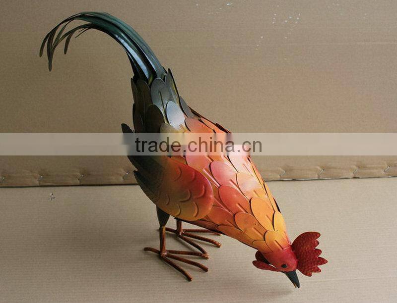 Metal rooster outdoor garden decor