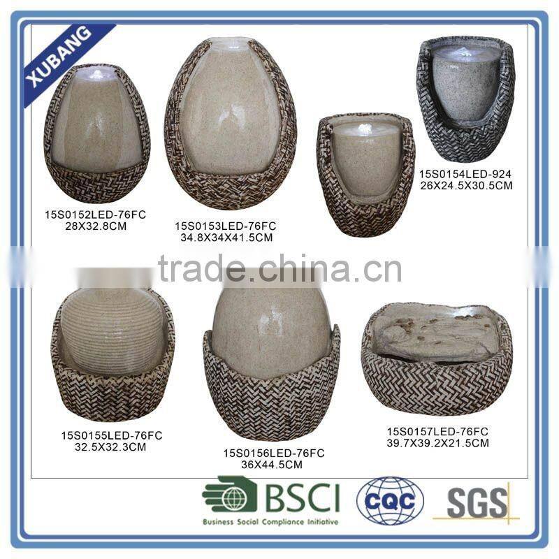 Outdoor water fountain ornament with house natural stone fountain