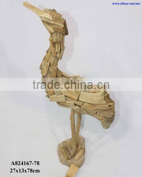 carved wood animal bird decoration