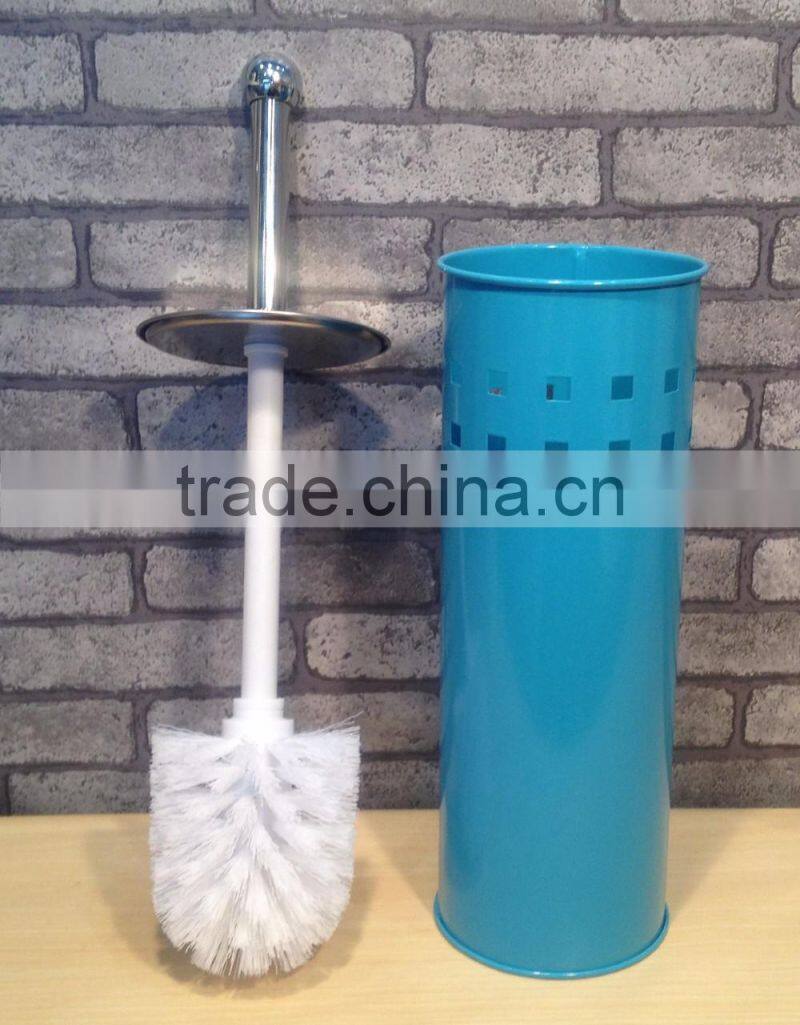 Colorful Metal Pedal Bin and Toilet Brush