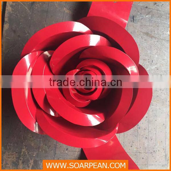 Customized Decorative Red Metal Rose Flower