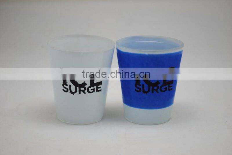 customized logo 3oz frosted glass cup for liquor promotional