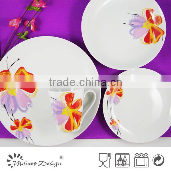 ceramic white porcelain round high quality dinner set