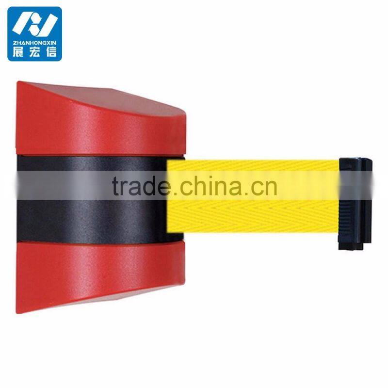 Plastic retractable wall barrier stanchions