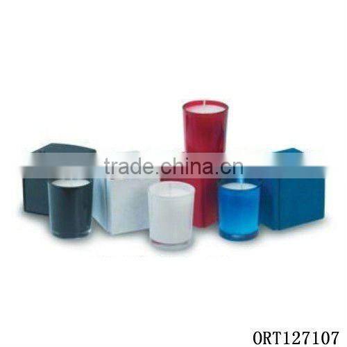 Square Flower printed glass candle- holders