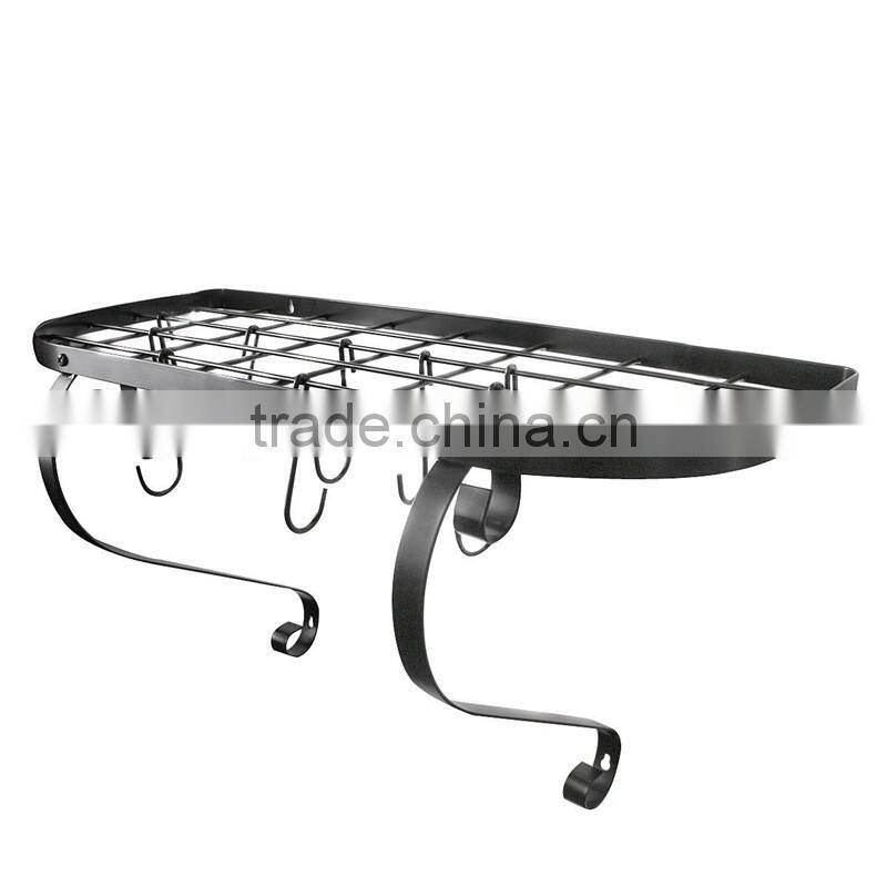 2017 Wholesale hot selling hanging pot rack, metal wall mounted holders