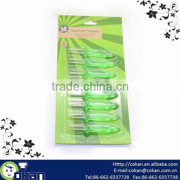8pcs BBQ Corn Holder Set,BBQ Corn Skewer Set with Transparent Handle CK-KT442