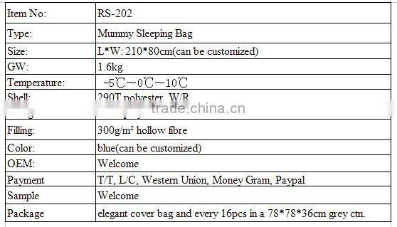 Cold Weather Heated Sleeping Bag Mummy Sleeping Bag