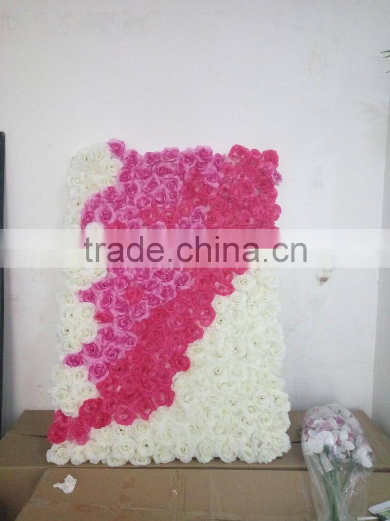 Indoor or outdoor wedding decoration flower artificial walls for hotel decoration,fake flower wall artificial rose wall