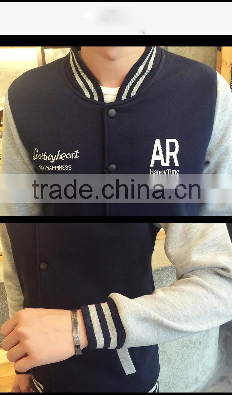 2017 youth men zipper jacket sweatshirt without hood polar fleece jacket