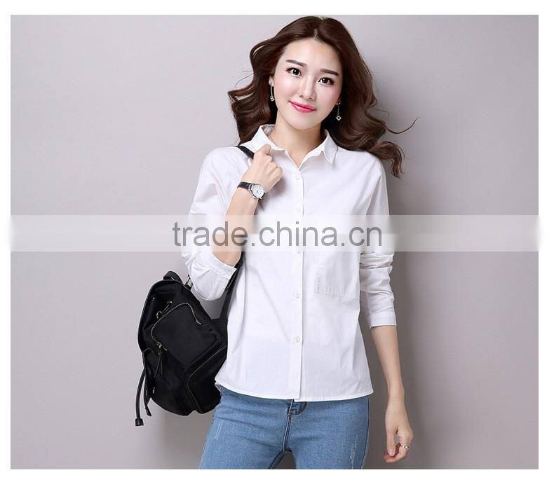 China supplier new style white long sleeve cotton elegant women formal blouse designs