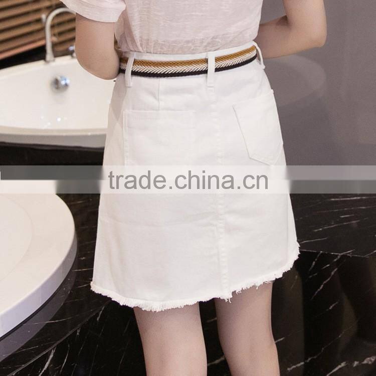 Latest Skirt Design Print For Women Fancy Short Denim Jeans Skirt