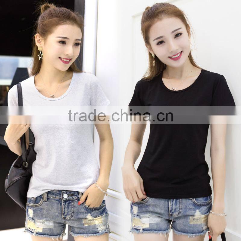 Short sleeves custom printing 100% cotton custom women t shirt