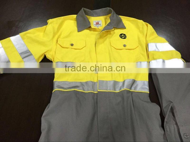 High quality men's reflective overall blue wear rough workwear