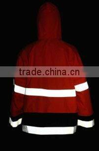 men's waterproof refective tapes high visibilit hoody raincoat