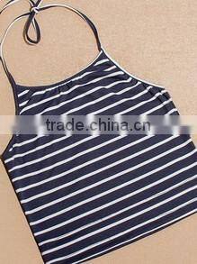 Striped Halter Crop Top for beach