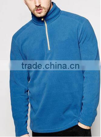 100% Polyester 1/4 Zip Fleece Funnel Neck Sweater