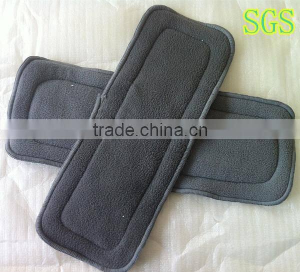 5 layers bamboo charcoal reusable baby cloth nappies inserts ,bamboo charcoal cloth diaper insert