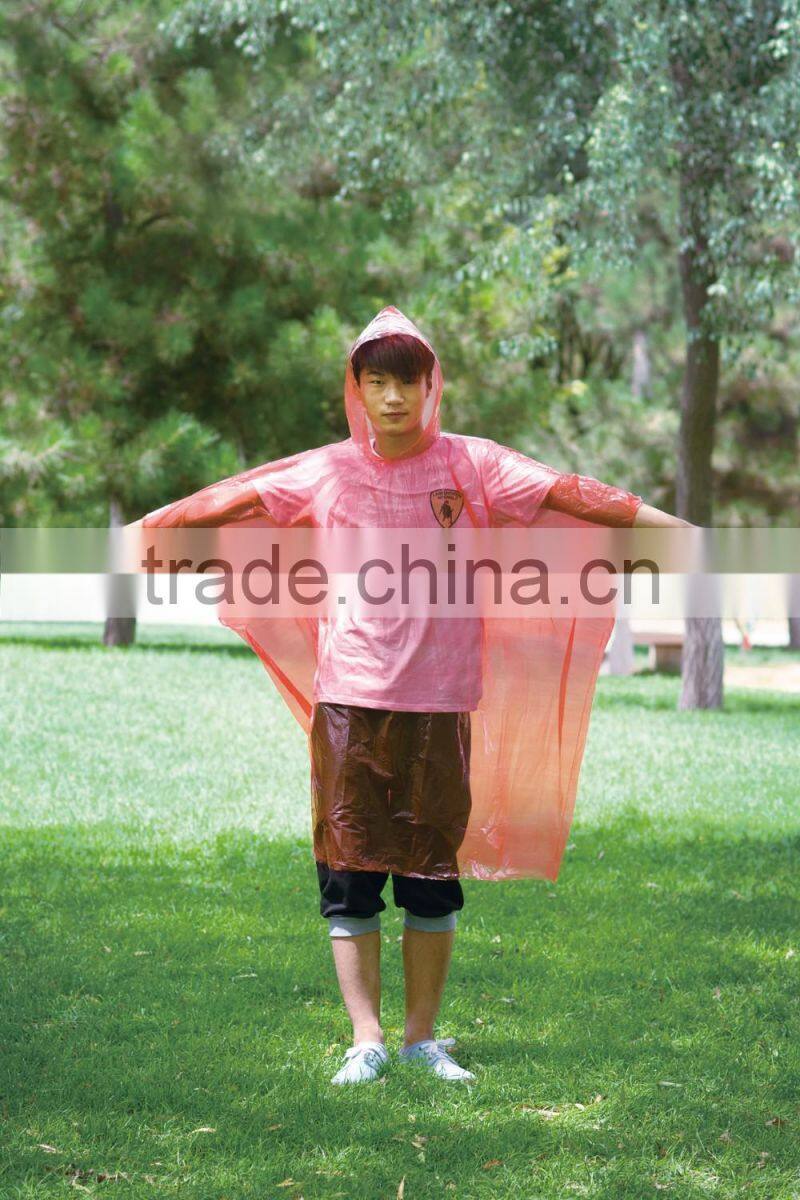 Kids customized plastic raincoat rain poncho with logo in the bag